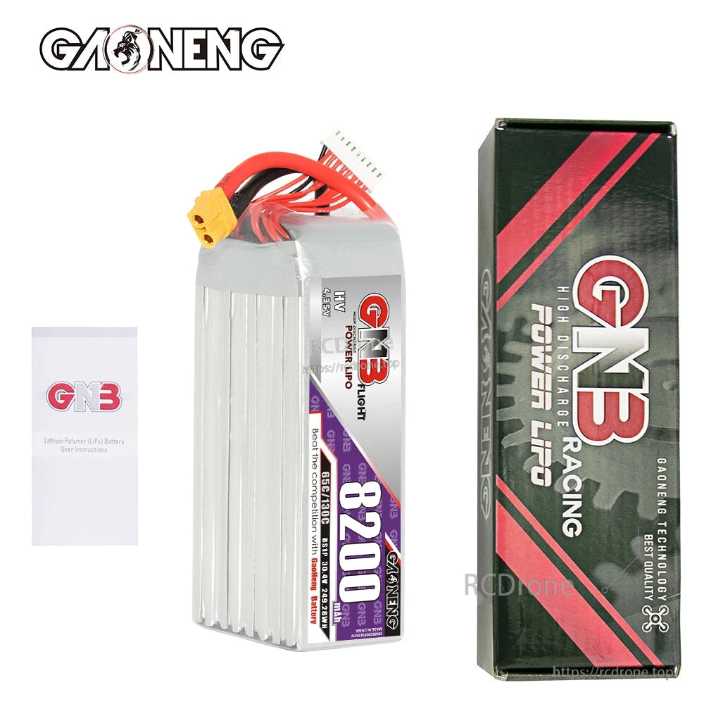 Package contents: GNB 8200 battery with retail box and instruction card