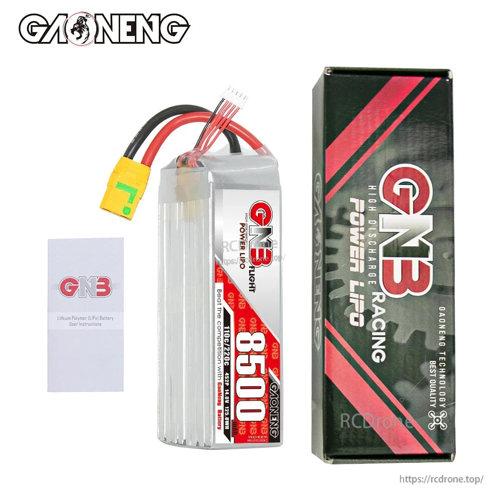 Package contents: GNB 8500 battery with retail box and included leaflet/manual