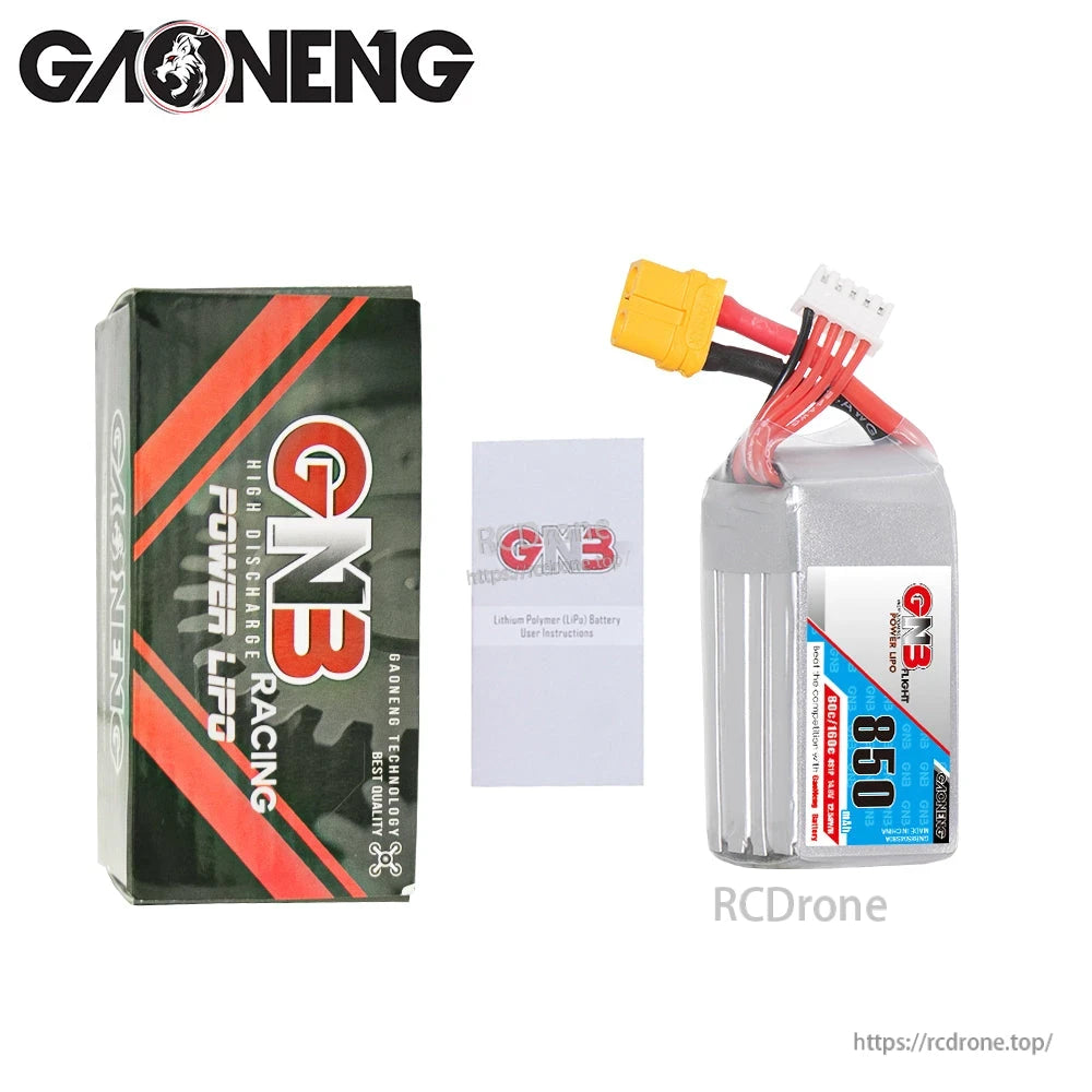 Package contents: GNB battery, GN3 packaging box, and instruction leaflet