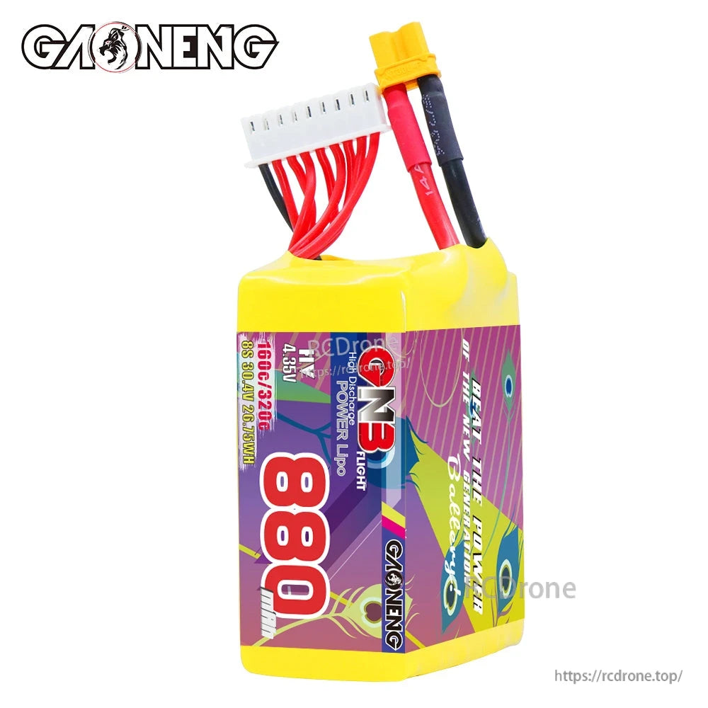 GAONENG GNB8808S160AHV LiHV 8S 30.4V 880mAh 160C LiPo Battery XT30 for FPV Drones