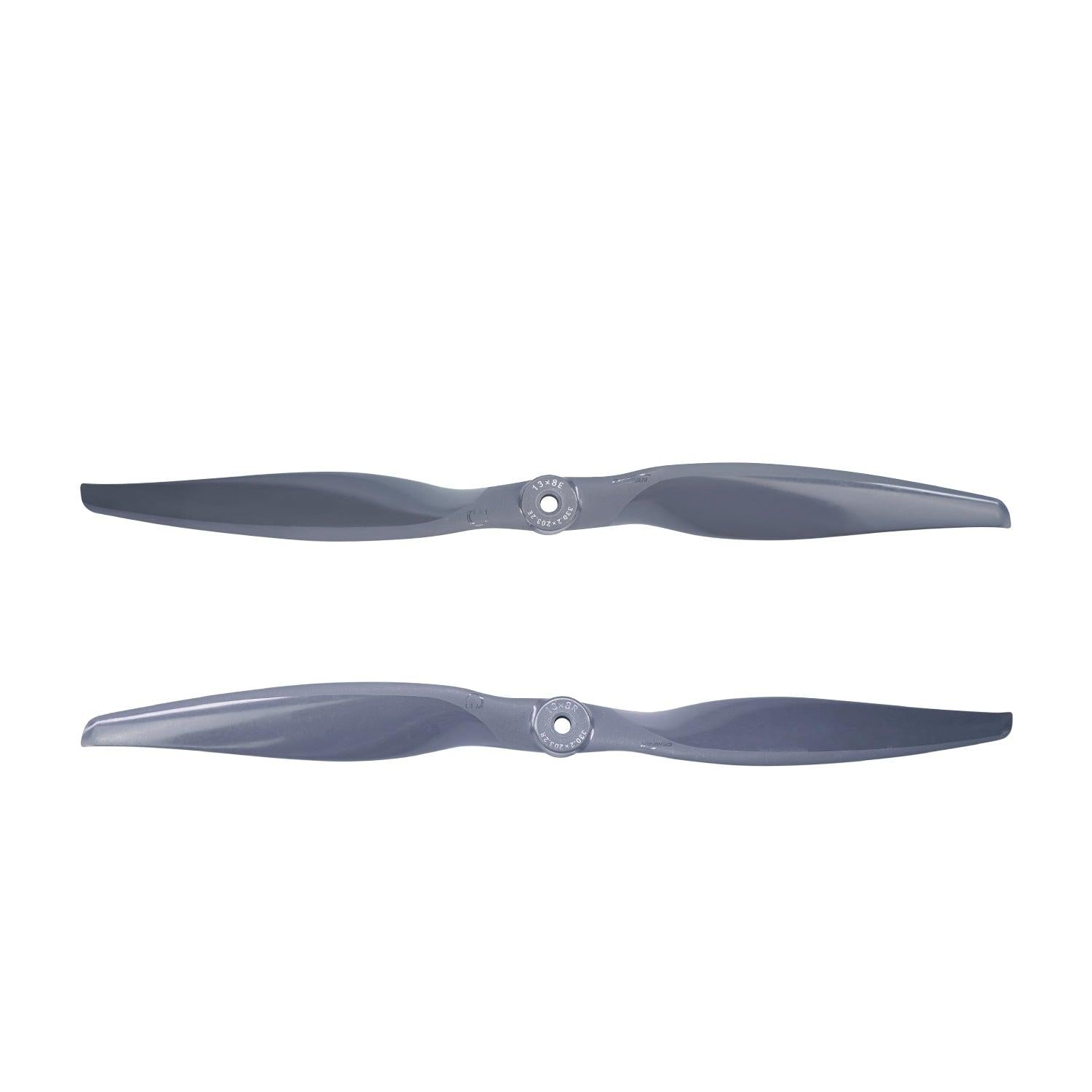 GEMFAN VORTEX 13x8E/13x8R 13-inch dark grey glass-fiber nylon propellers, 6.35mm hub