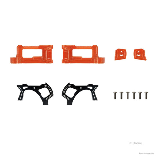 GEP-MK5X O3 Squashed X 225mm FPV Drone Frame, 5-inch, orange/black parts & screws.