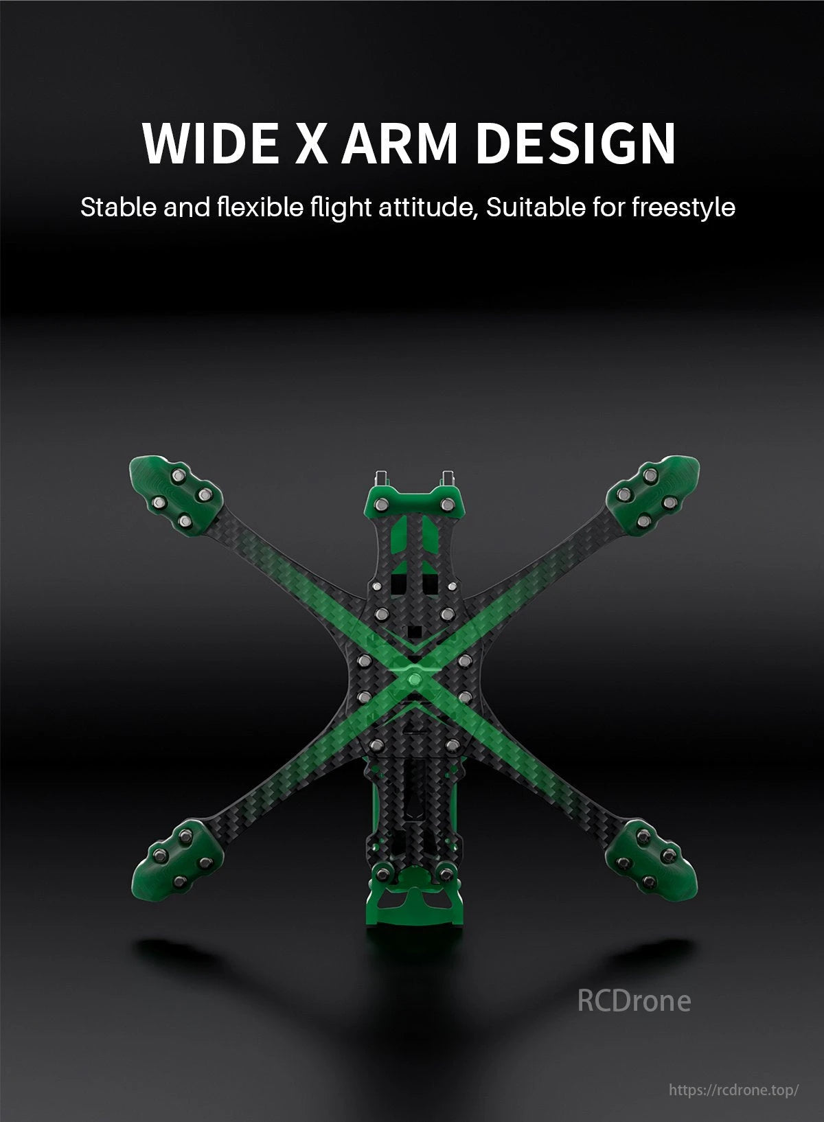 GEP MK5X Drone Frame, A drone frame with a wide X arm design, stable and flexible for freestyle flight.