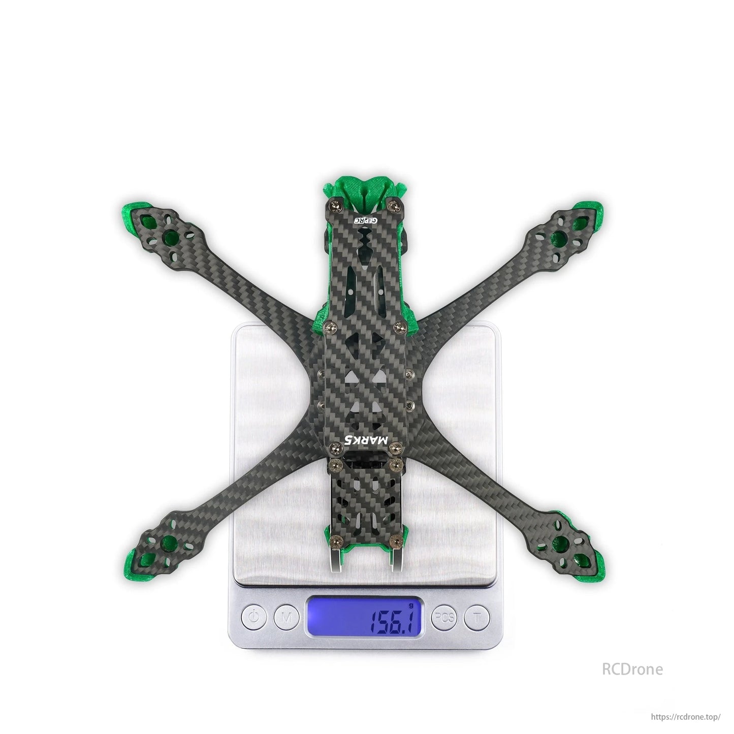 GEP-MK5X O3 Squashed X, a 225mm wheelbase, 5-inch FPV drone frame, weighs 156.1g.
