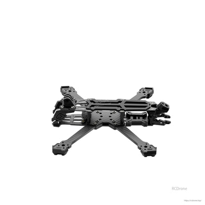 GEP-Vapor-X5 FPV Frame, GEP-Vapor-X5 FPV carbon fiber quadcopter frame with X arms, top plate, and front camera mount bracket