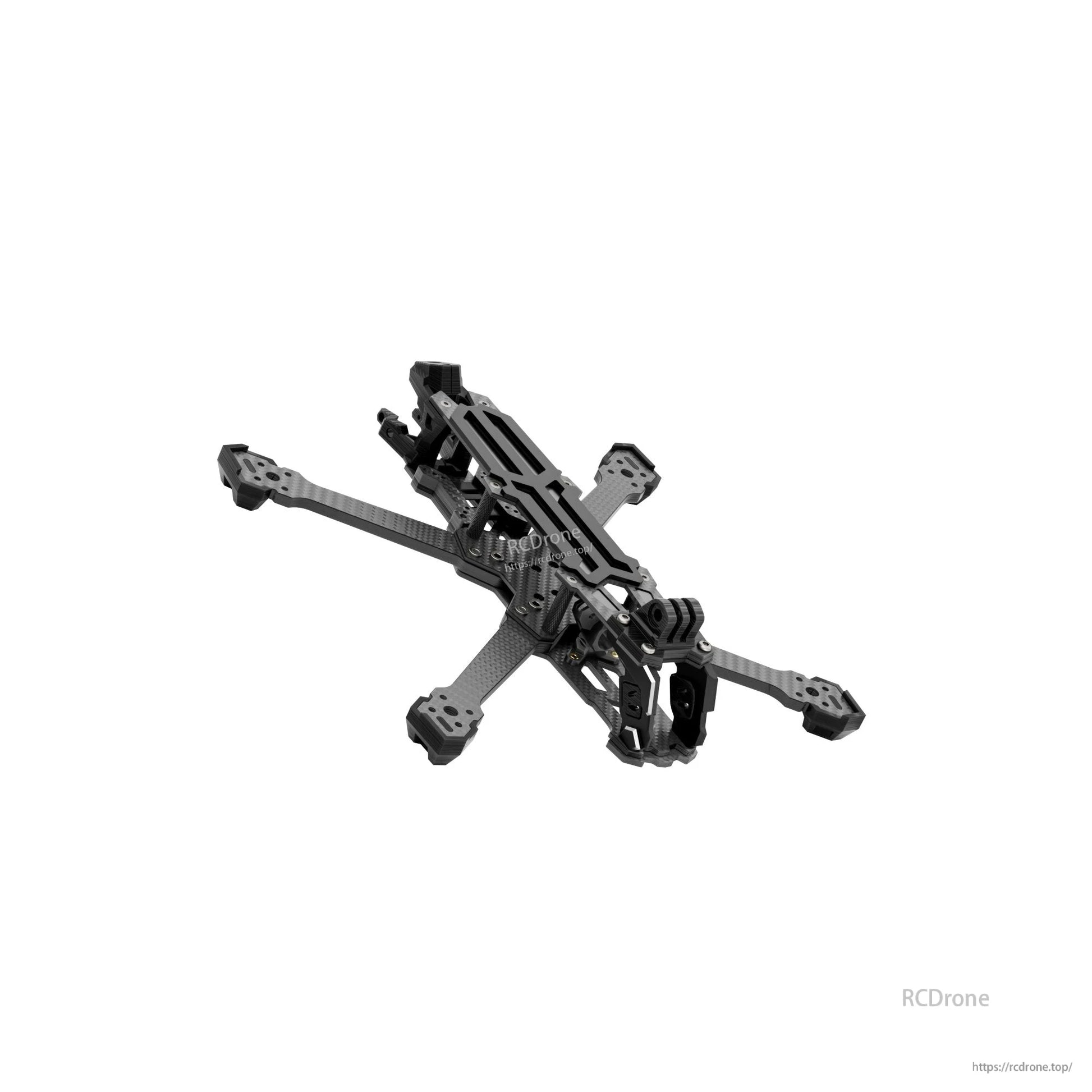 GEP-Vapor-X5 FPV Frame, GEP Vapor X5 FPV carbon fiber quadcopter frame with X-style arms, top plate, and front camera mount