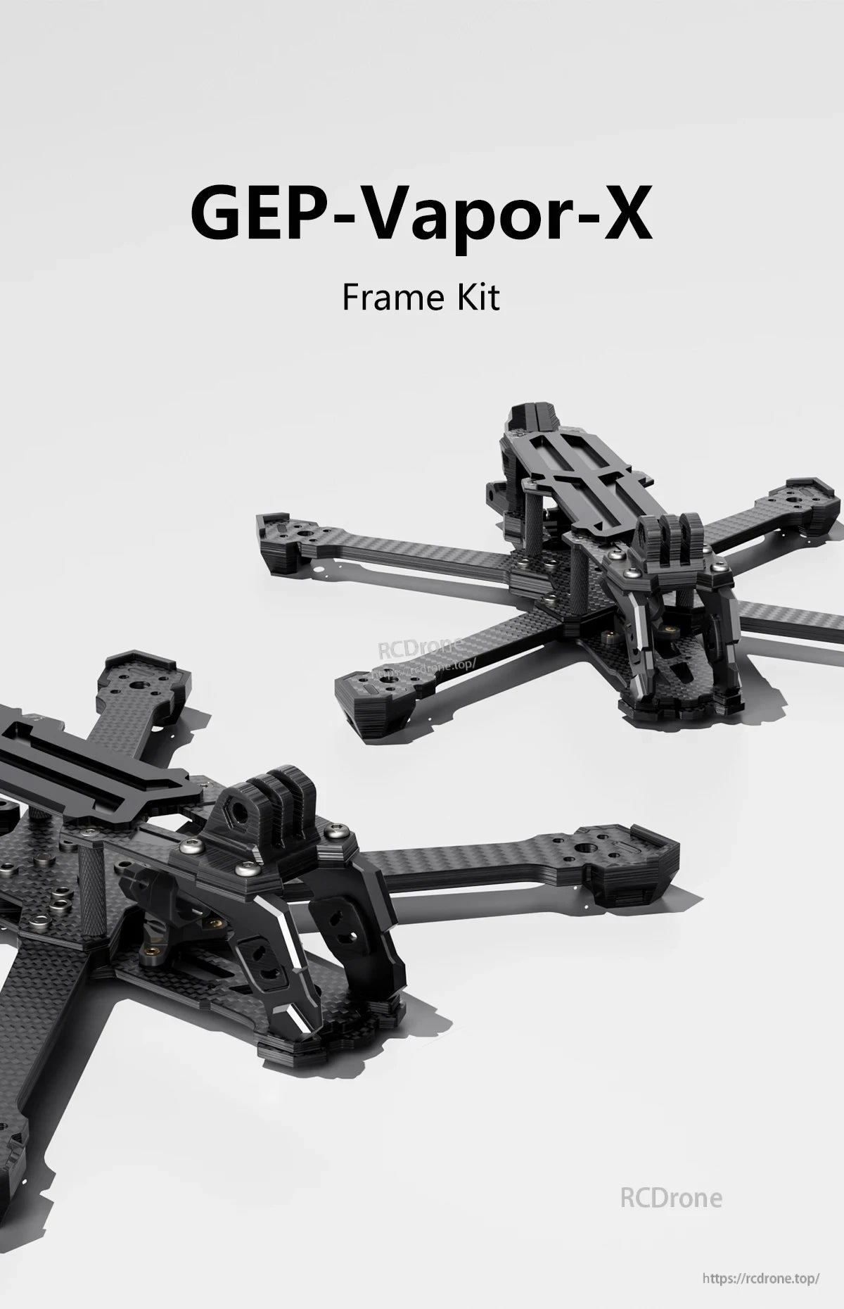 GEP-Vapor-X5 FPV Frame, GEP-Vapor-X FPV drone frame kit with carbon fiber arms and adjustable front camera mount hardware