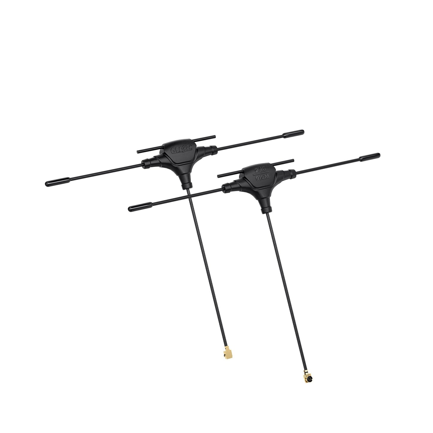GEPRC 915M/2.4G dual-band T antennas with long coax leads and small gold RF connectors