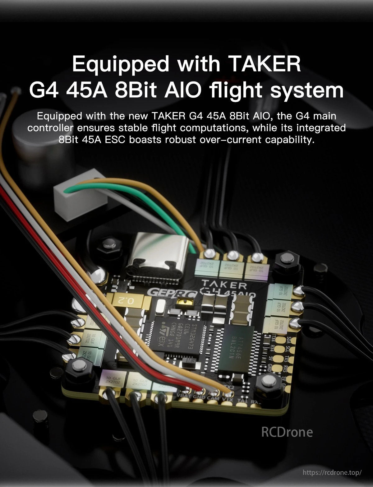 GEPRC Cinebot25 FPV Drone, GEPRC Cinebot25 S FPV Drone features TAKER G4 45A flight system for stable performance, with a 115mm wheelbase and 2.5-inch props, ensuring reliable, cinematic flying.