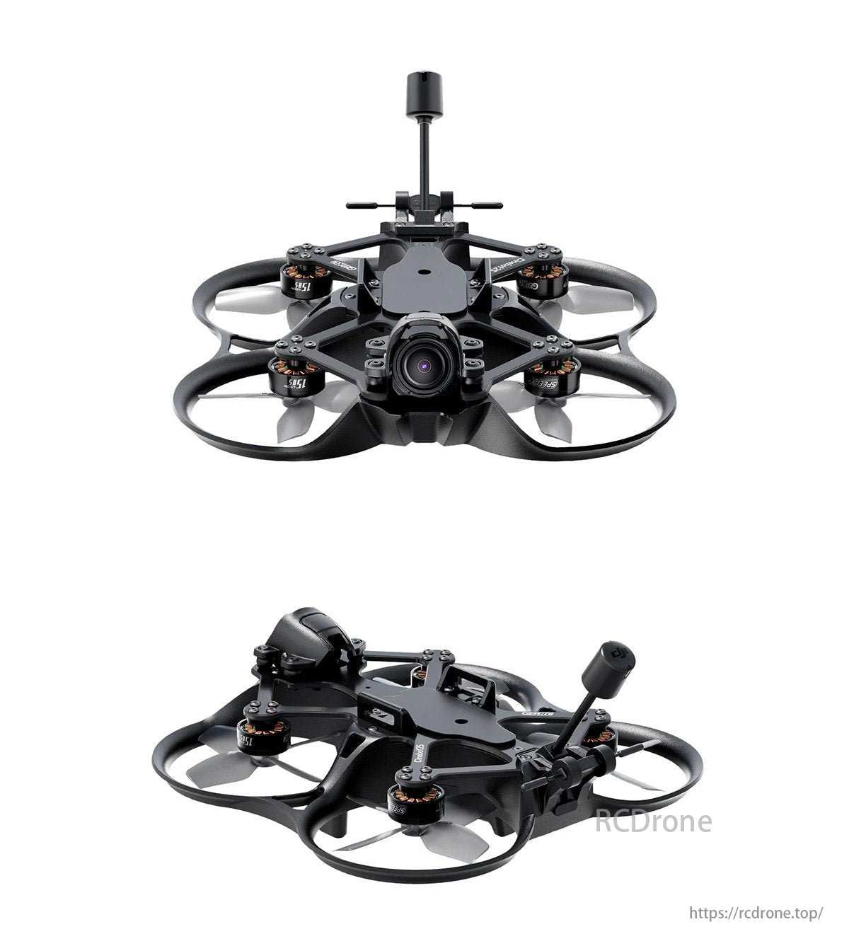 GEPRC Cinebot25 FPV Drone, The Cinebot25 S Analog Quadcopter has a GEP-CT25 black frame and features like TAKER G4 AIO, STM32G473CEU6 MCU, and HQprop DT63mm x4 propellers.