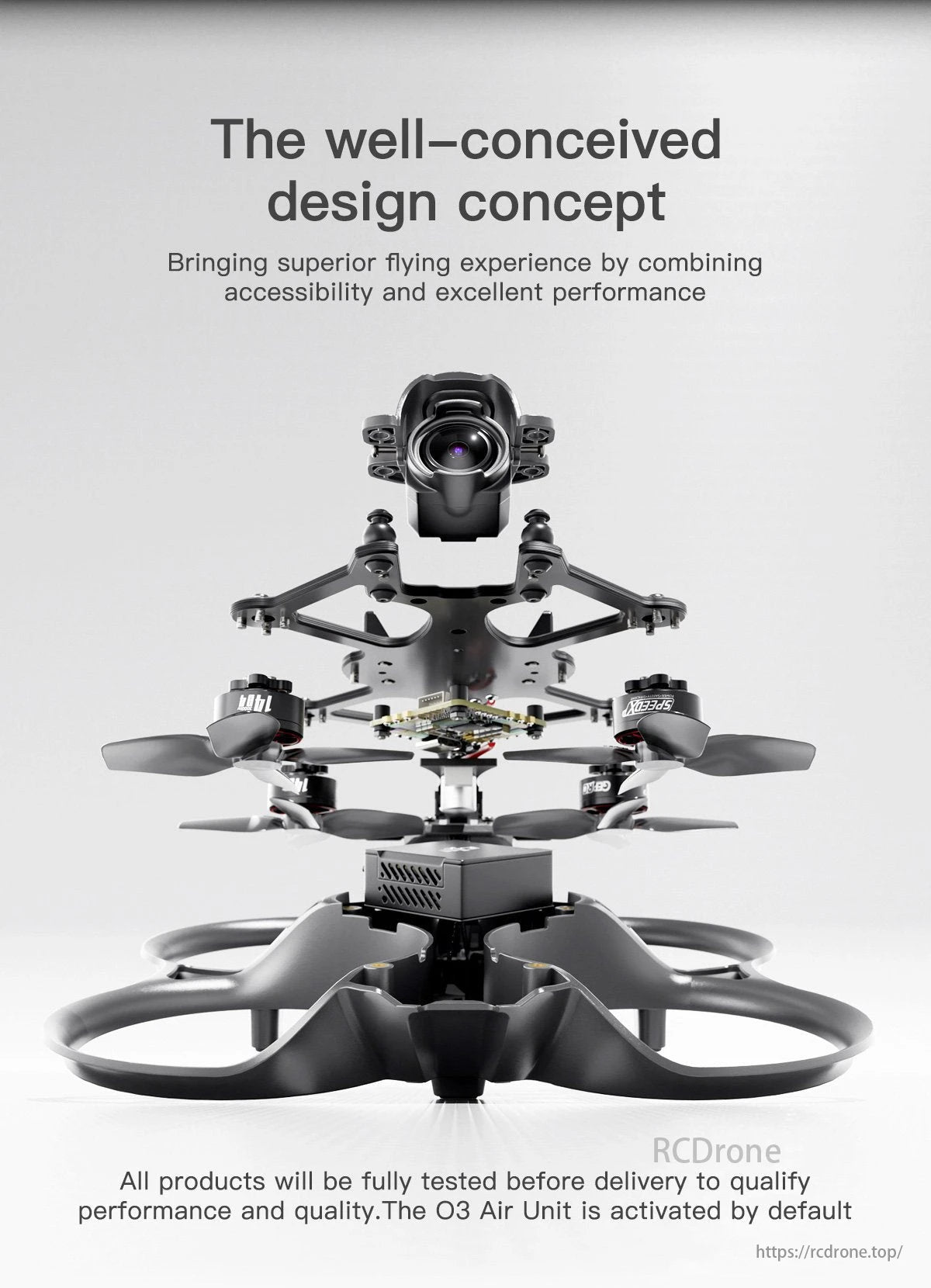 GEPRC Cinebot25 FPV Drone, Superior flying experience with accessible performance, fully tested products, and default-activated O3 Air Unit ensure quality assurance.