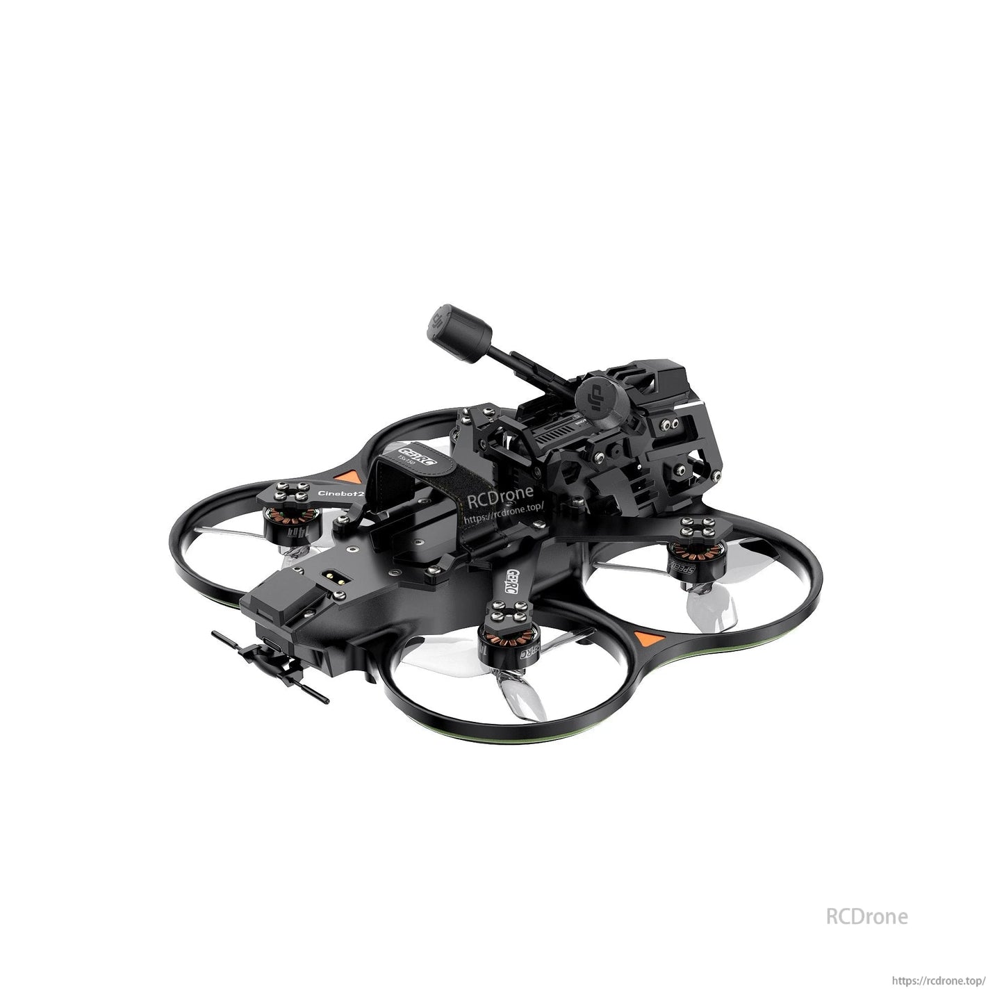 GEPRC Cinebot25 V2 O4 Pro FPV, GEPRC Cinebot25 V2 FPV cinewhoop quadcopter with ducted prop guards, front camera mount, and top antenna