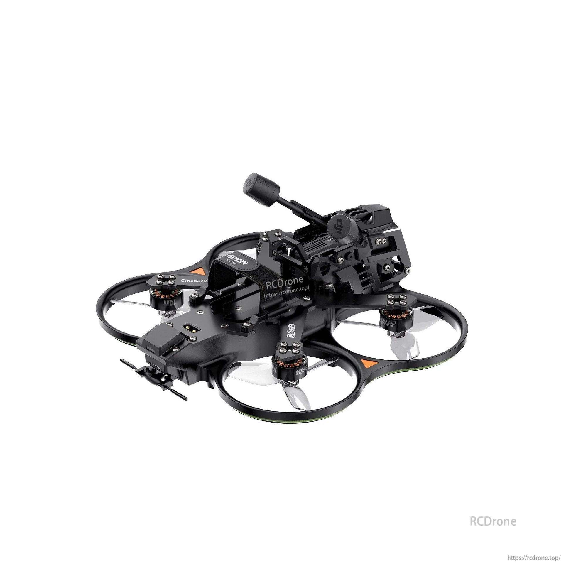 GEPRC Cinebot25 V2 O4 Pro FPV, GEPRC Cinebot25 V2 FPV cinewhoop quadcopter with ducted prop guards, front camera mount, and top antenna