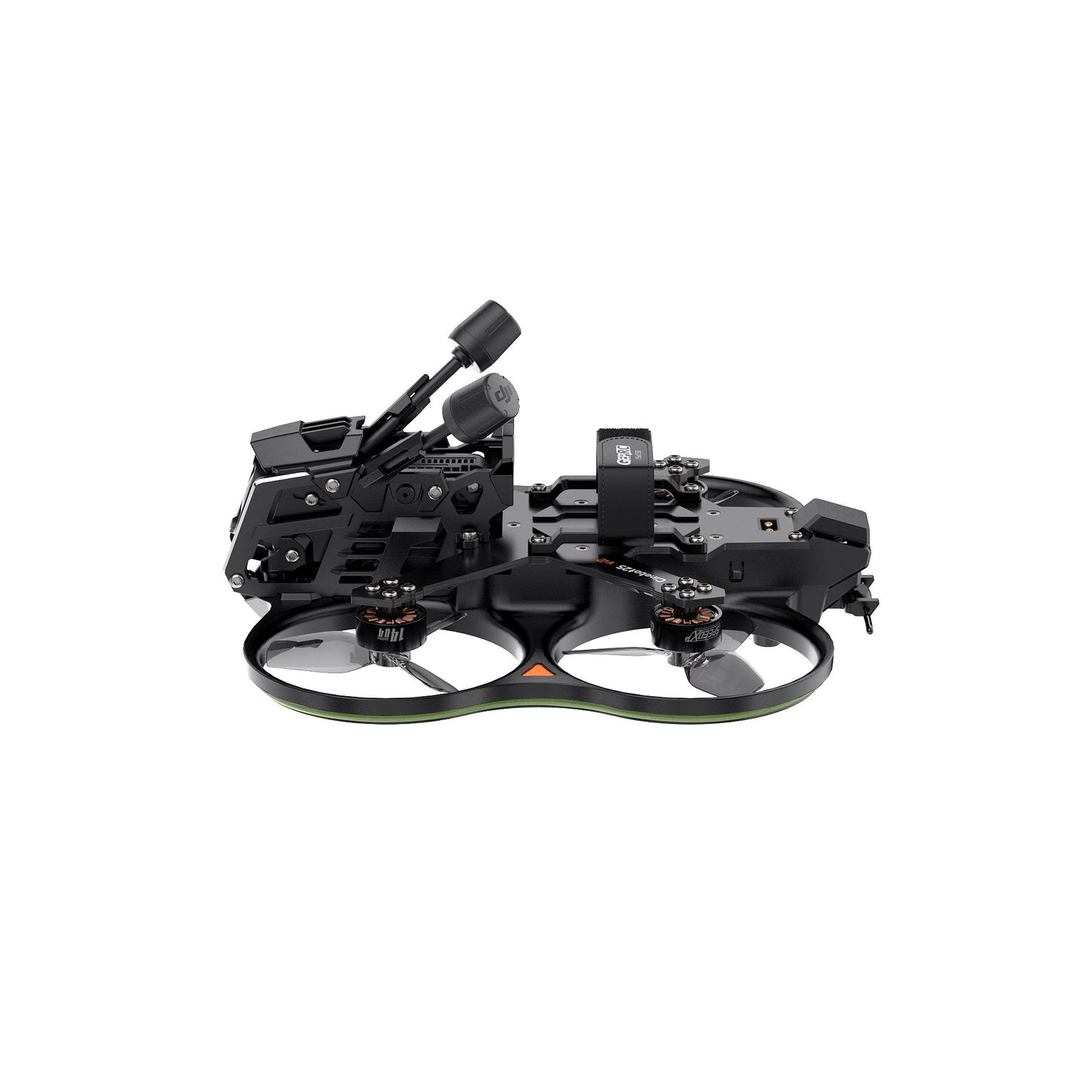 GEPRC Cinebot25 V2 O4 Pro FPV, GEPRC Cinebot25 V2 FPV cinewhoop drone with ducted prop guards, top battery strap, and front camera mount