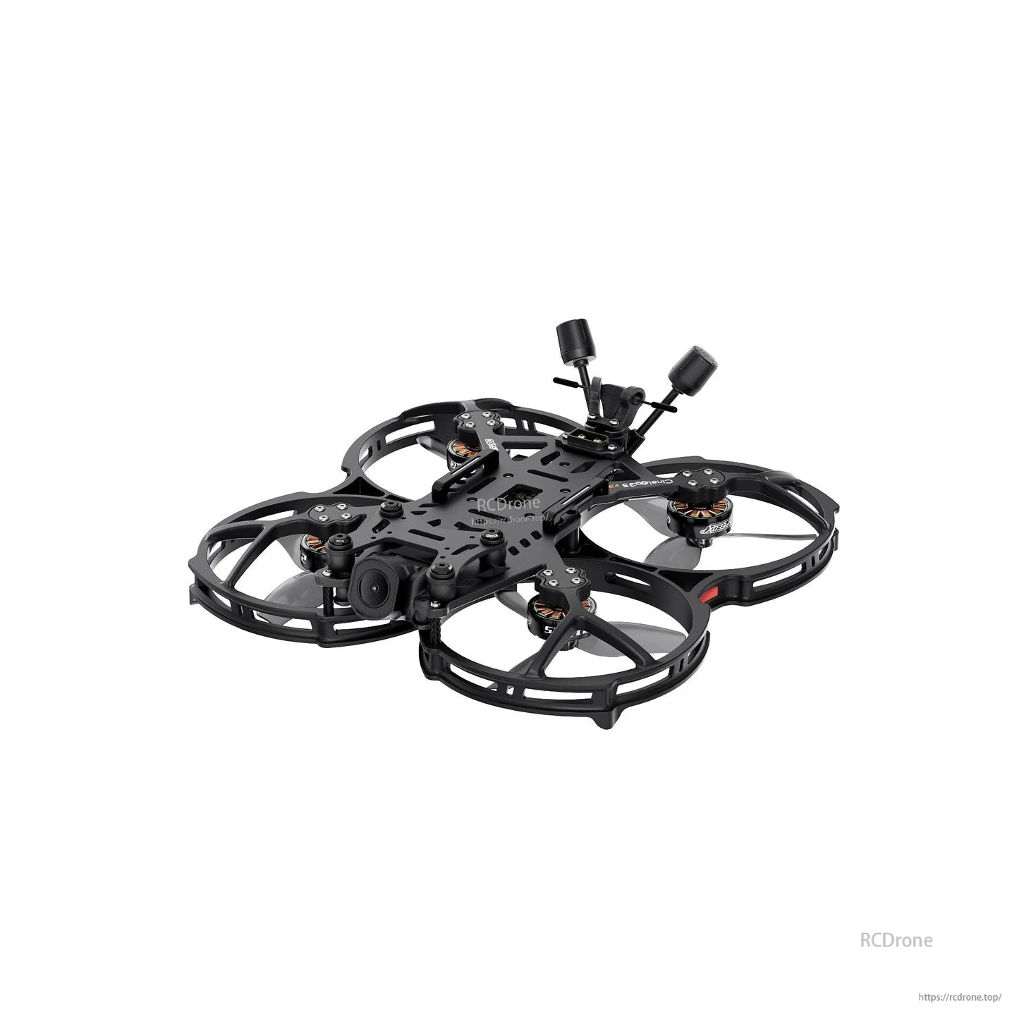 GEPRC Cinebot25 V2 O4 Pro FPV, GEPRC Cinebot25 V2 cinewhoop FPV drone with ducted prop guards, front camera, and dual rear antennas