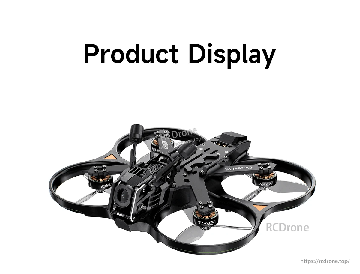 GEPRC Cinebot35 O4 Pro ducted FPV quadcopter with four prop guards, front camera and top-mounted antenna