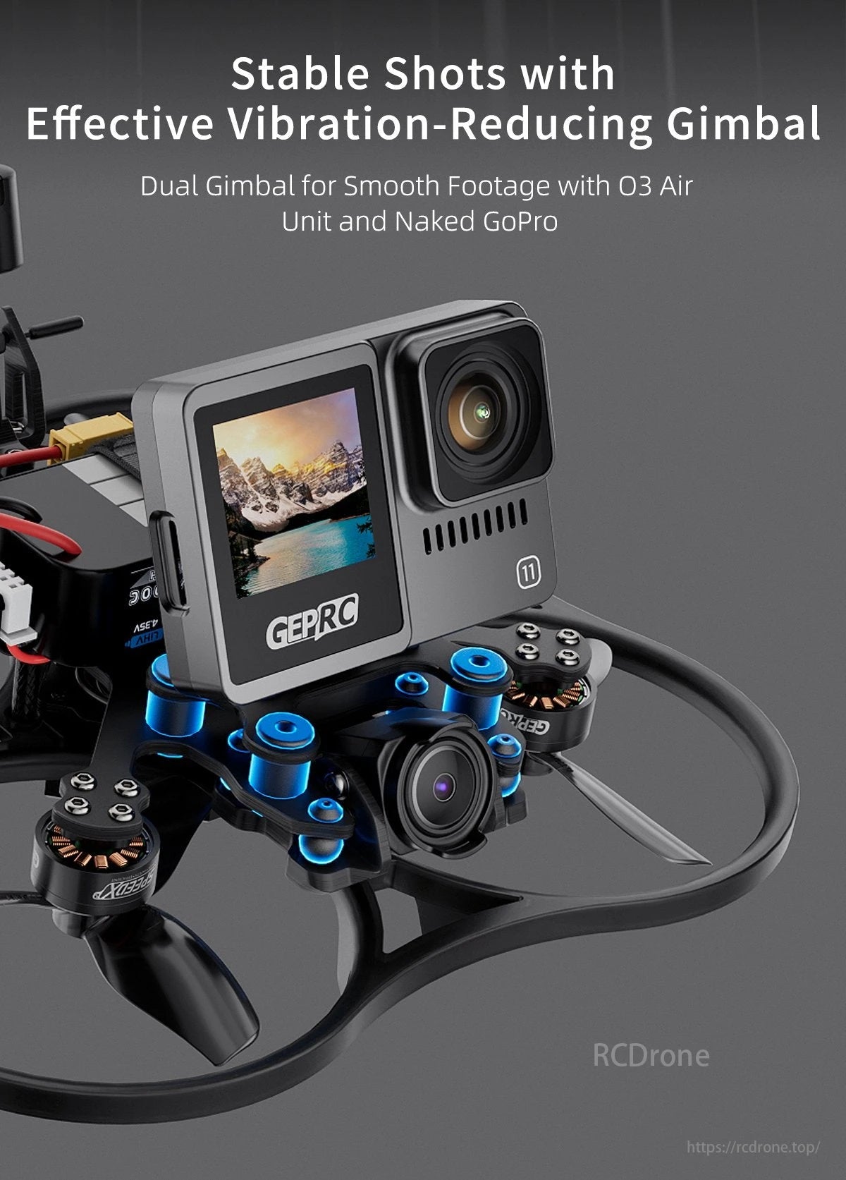 GEPRC Cinelog30 V2 FPV Drone, GEPRC Cinelog30 V2 drone features dual gimbal, O3 Air Unit, and Naked GoPro compatibility for smooth, stable footage.