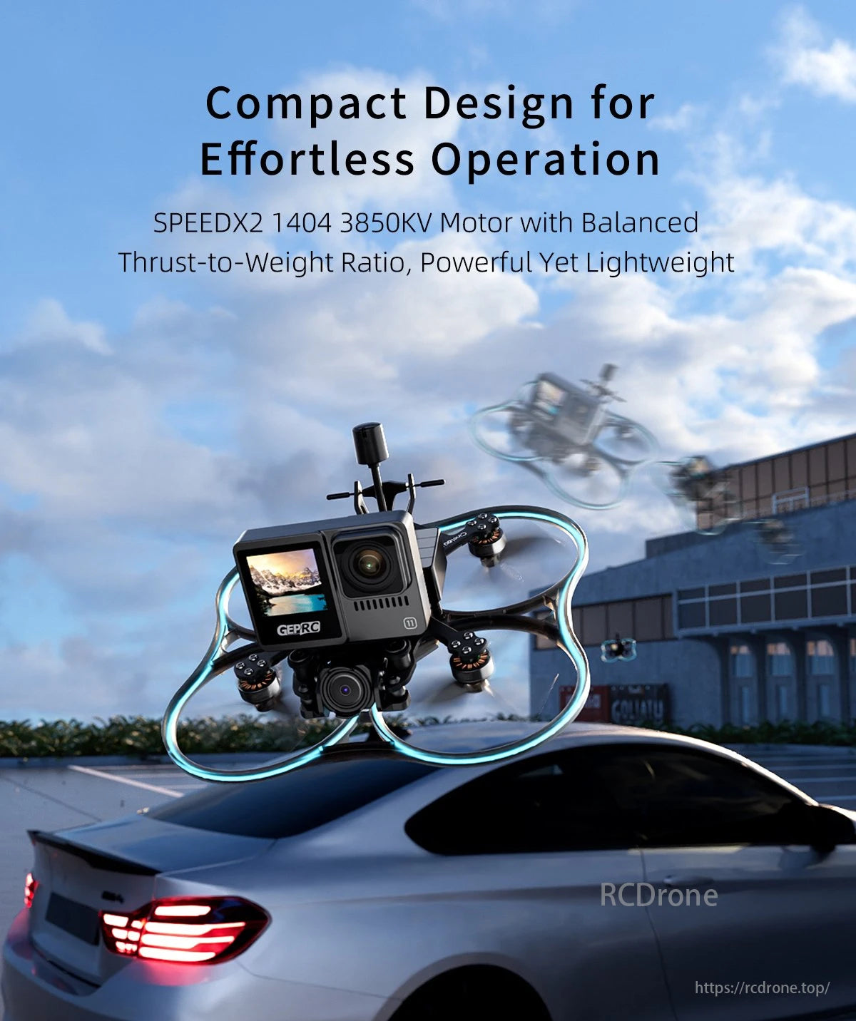 GEPRC Cinelog30 V2 WTFPV, A compact FPV drone with SPEEDX2 motors provides easy operation and a good thrust-to-weight ratio.