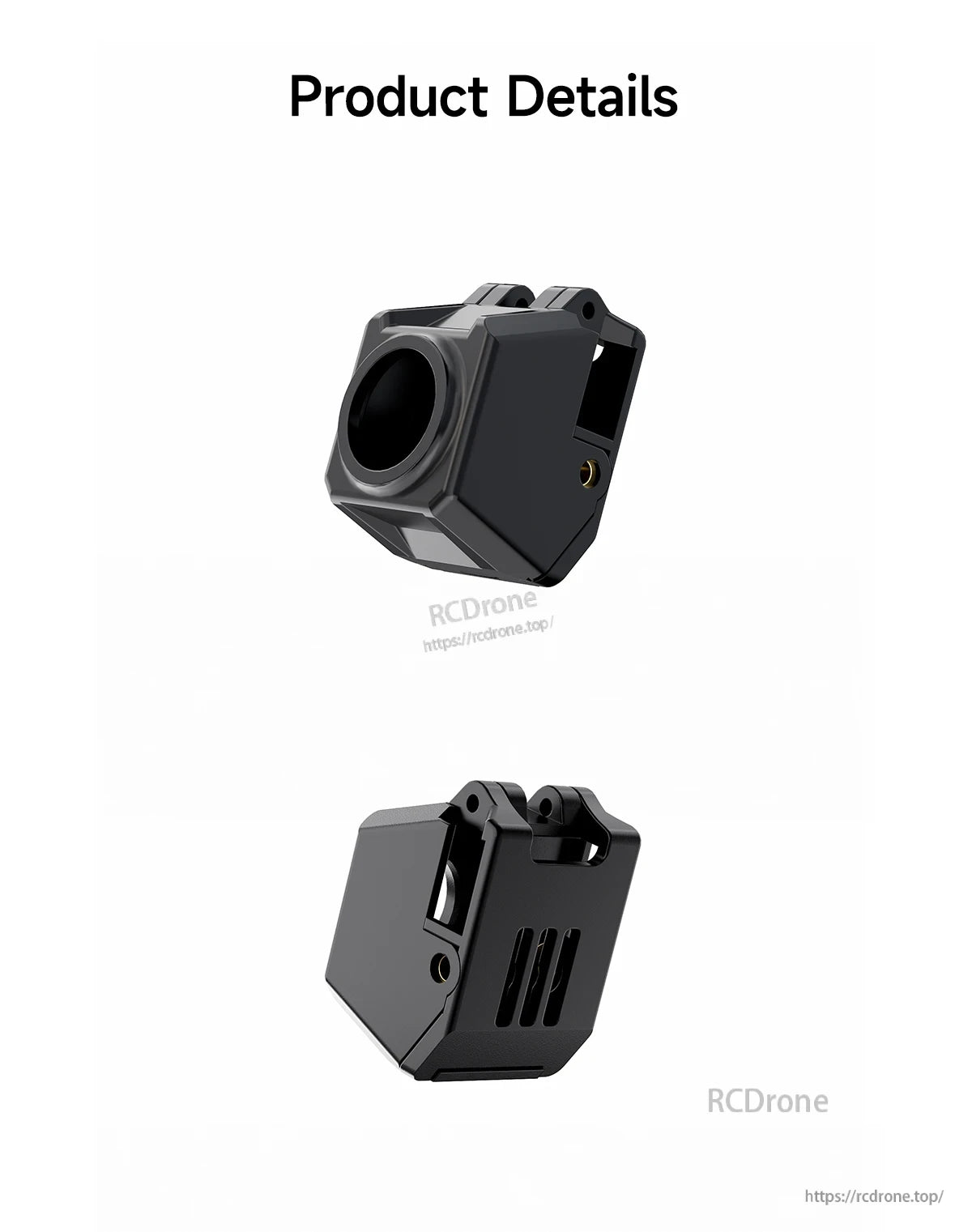 GEPRC DJI O4 Air Unit camera module housing kit in black PC with 14x14 mount ears and vented side slots
