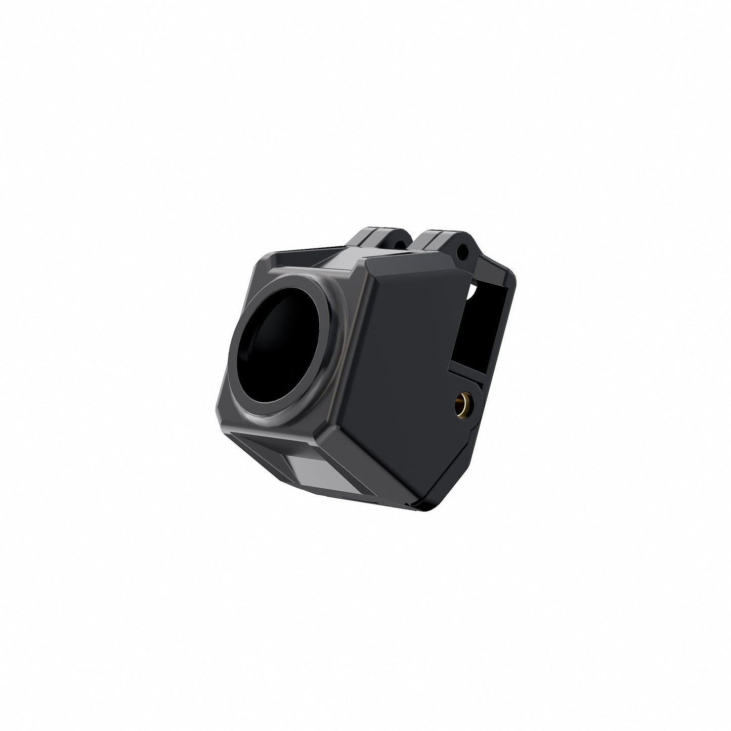 Black GEPRC DJI O4 Air Unit camera module housing with round lens opening and 14x14 mounting tabs