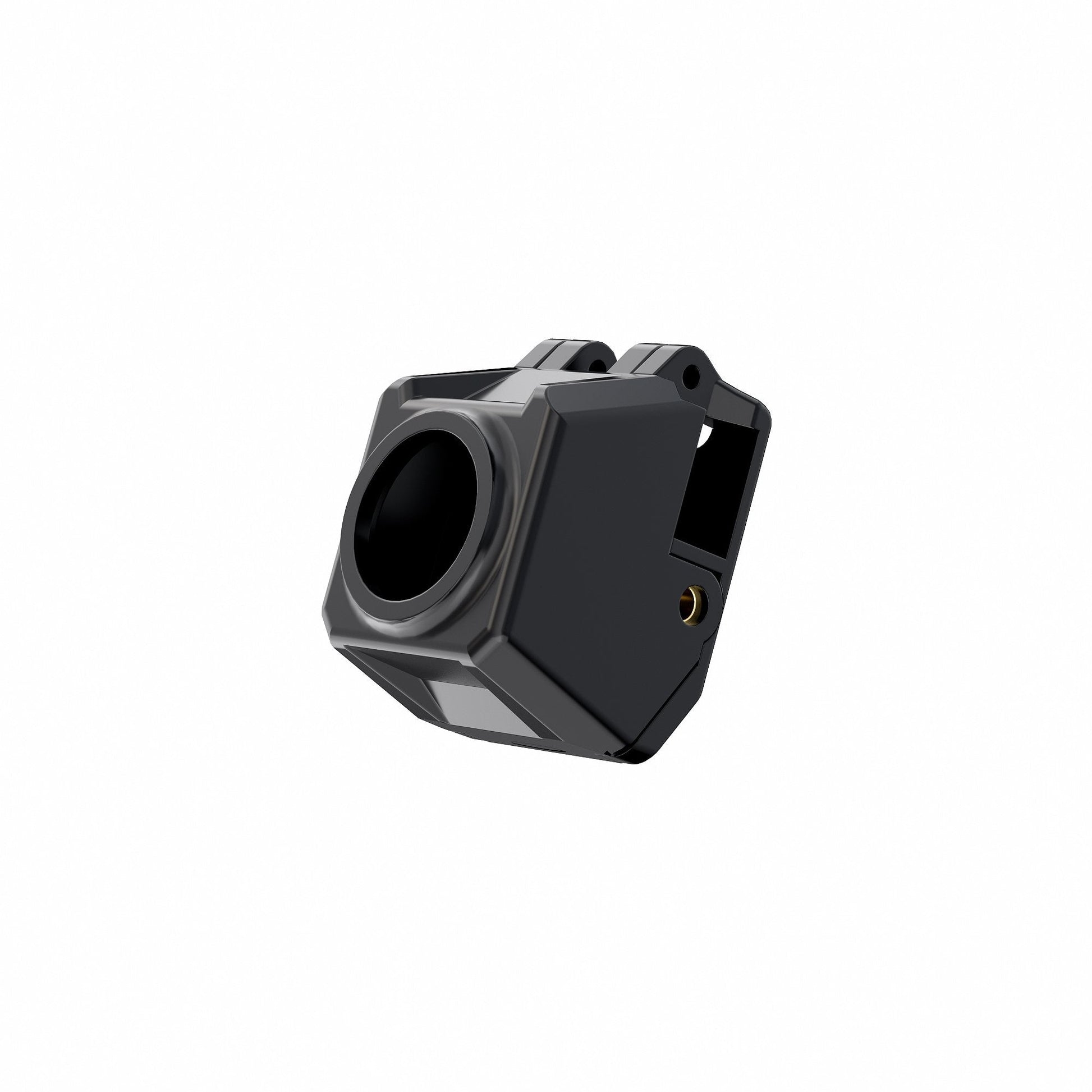 Black GEPRC DJI O4 Air Unit camera module housing with round lens opening and 14x14 mounting tabs