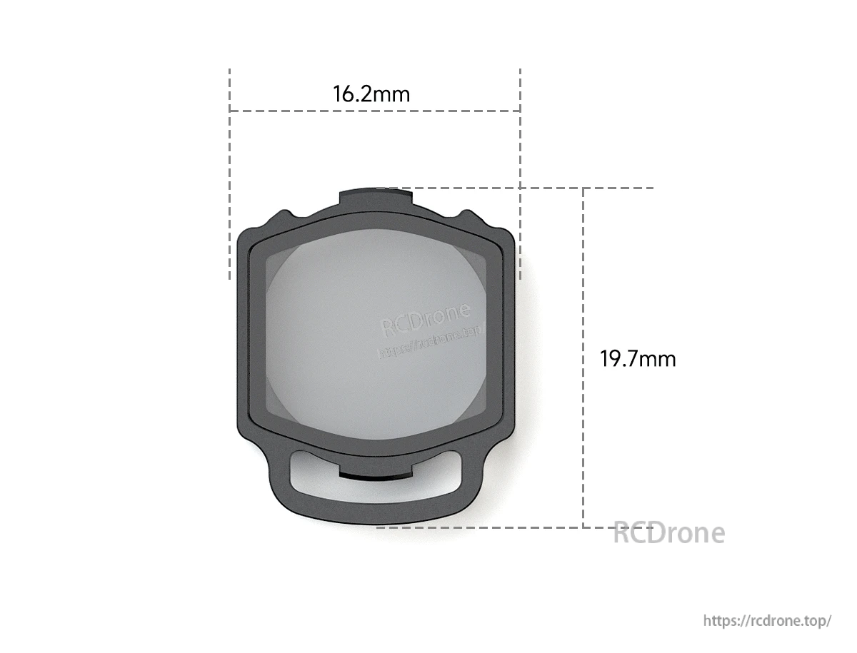 GEPRC O4 Wide Air Unit lens filter dimensions: 16.2 mm by 19.7 mm
