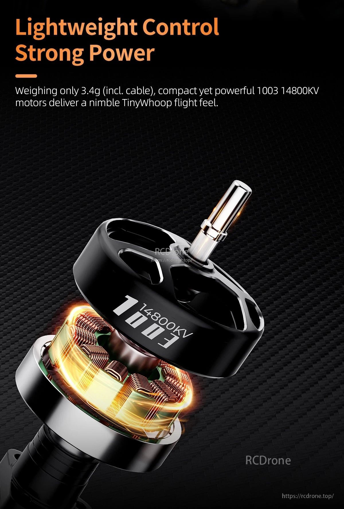 GEPRC DarkStar16 O4 Pro WTFPV, The lightweight controller weighs 3.4g, featuring compact and powerful motors for a nimble flight experience.