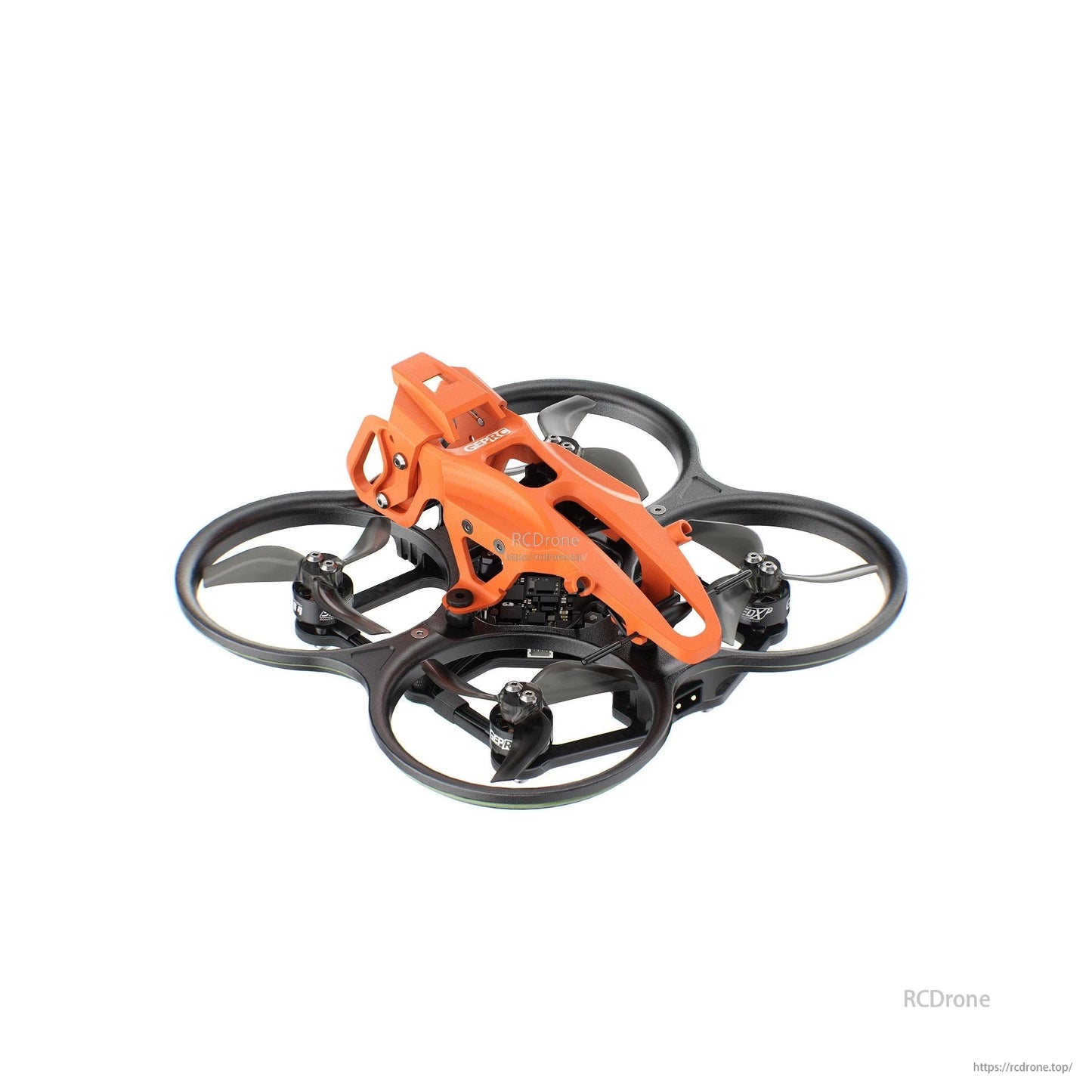 GEPRC DarkStar22 WTFPV, Orange and black FPV drone with four propellers.