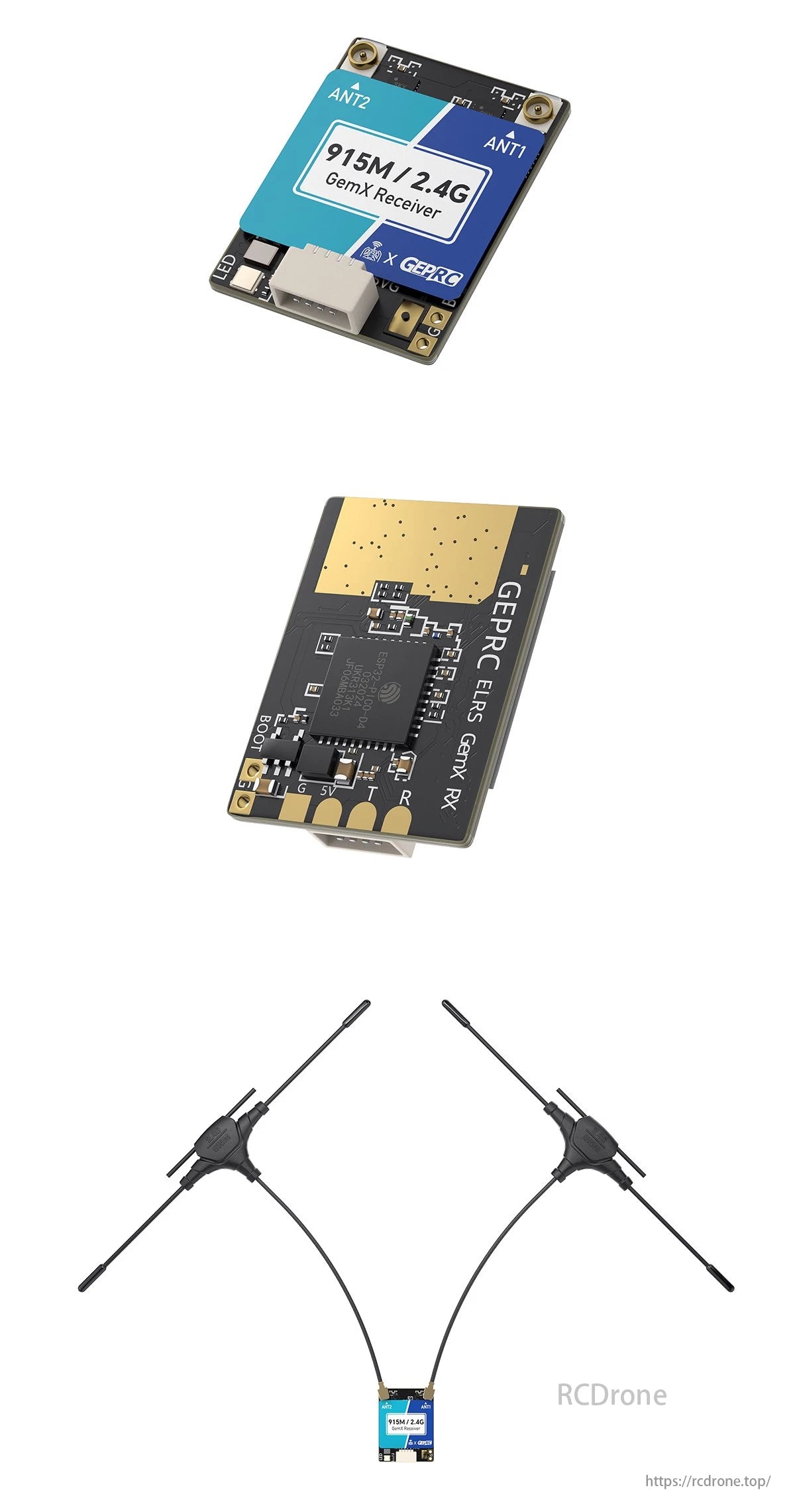 GEPRC ELRS 915M/2.4G Gemini Xrossband Receiver, The Gemini Xrossband Receiver provides high-performance FPV systems with long-range and low-latency connectivity.