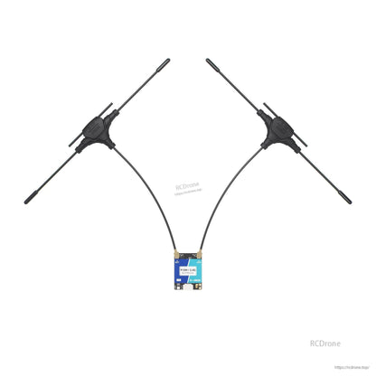 GEPRC ELRS 915M/2.4G C3 Gemini Xrossband Receiver, GEPRC ELRS C3 Gemini 915M/2.4G receiver board with two U.FL antenna leads and dual cross antennas