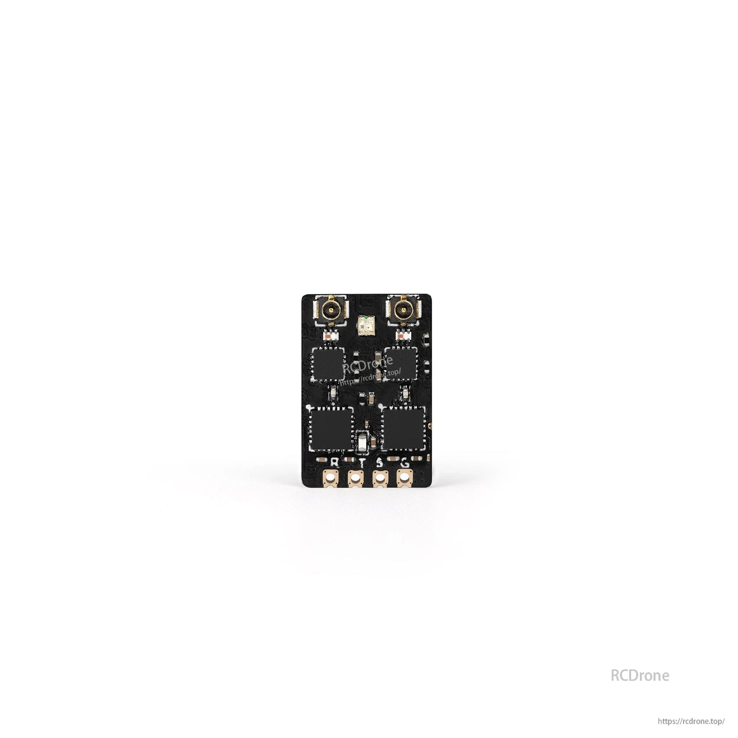 GEPRC ELRS DUAL 2.4G Diversity Receiver, GEPRC ELRS 2.4G diversity receiver PCB with dual u.FL antenna connectors on top and solder pads along the bottom
