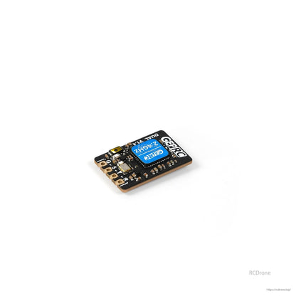 GEPRC ELRS DUAL 2.4G Diversity Receiver, GEPRC ELRS 2.4GHz receiver PCB with onboard module, RF connector, and solder pads on a compact board