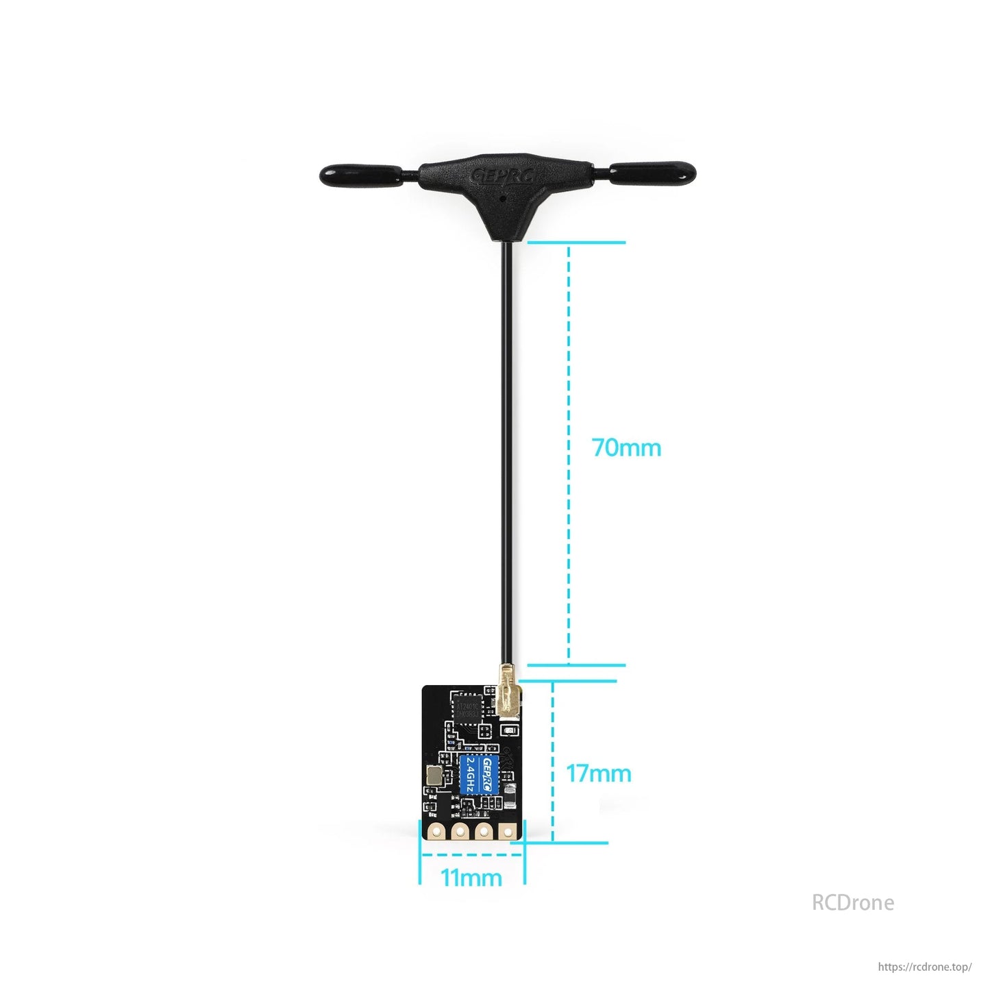 GEPRC ELRS Nano 2.4G PA100 レシーバー FPVドローン用 – 100mW、1000Hz、TCXO、WiFi OTA、0.7g