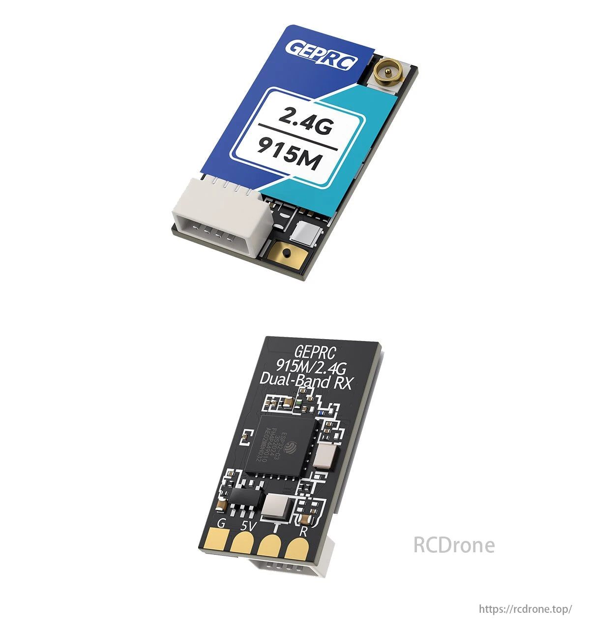 GEPRC ELRS Nano 915M/2.4G Dual-Band Receiver, Dual-band receiver supports 915M and 2.4G frequencies for reliable transmission
