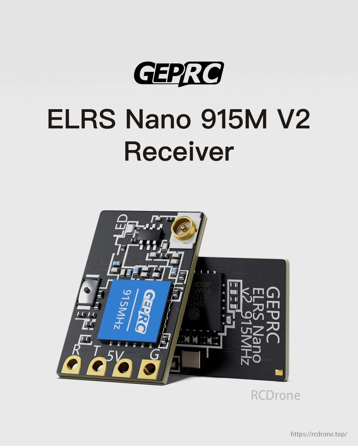 The GEPRC ELRS Nano 915M V2 Receiver is a compact remote control system.