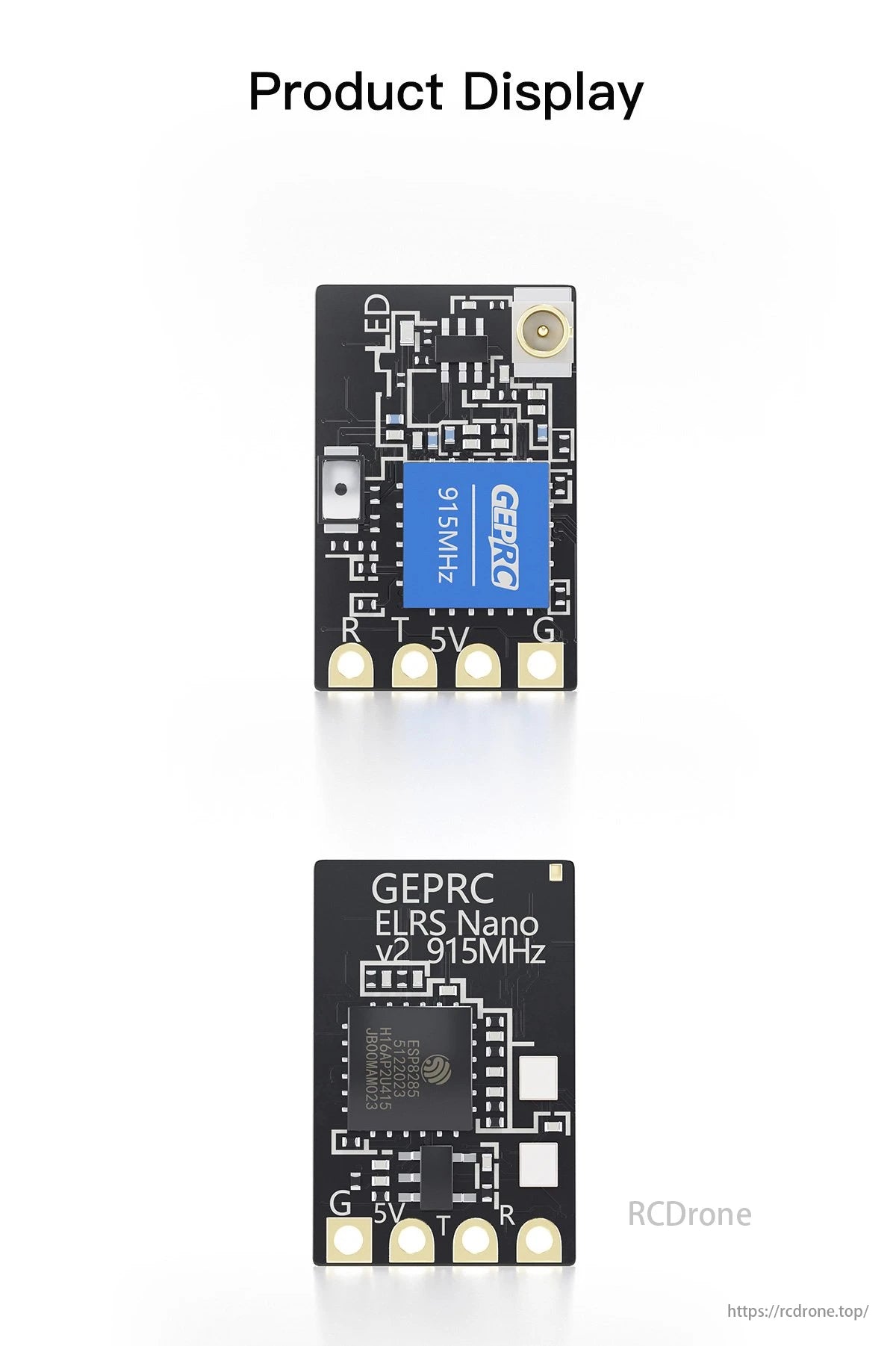 The GEPRC ELRS Nano 915M V2 Receiver is designed for small quadcopters and drones, offering a range of up to 1km (0.62 miles).
