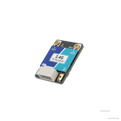 GEPRC 2.4G ExpressLRS nano true diversity receiver board with ANT1/ANT2 u.FL antenna ports and plug connector