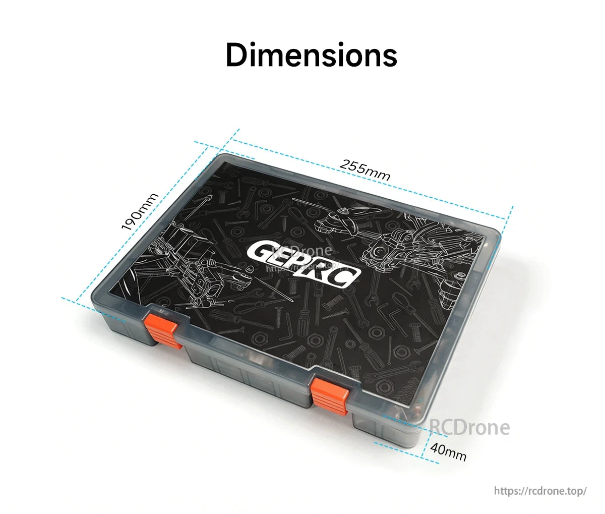 GEPRC FPV Hardware Pack, Grid storage helps separate and prevent mix-ups or loss by keeping small parts organized.