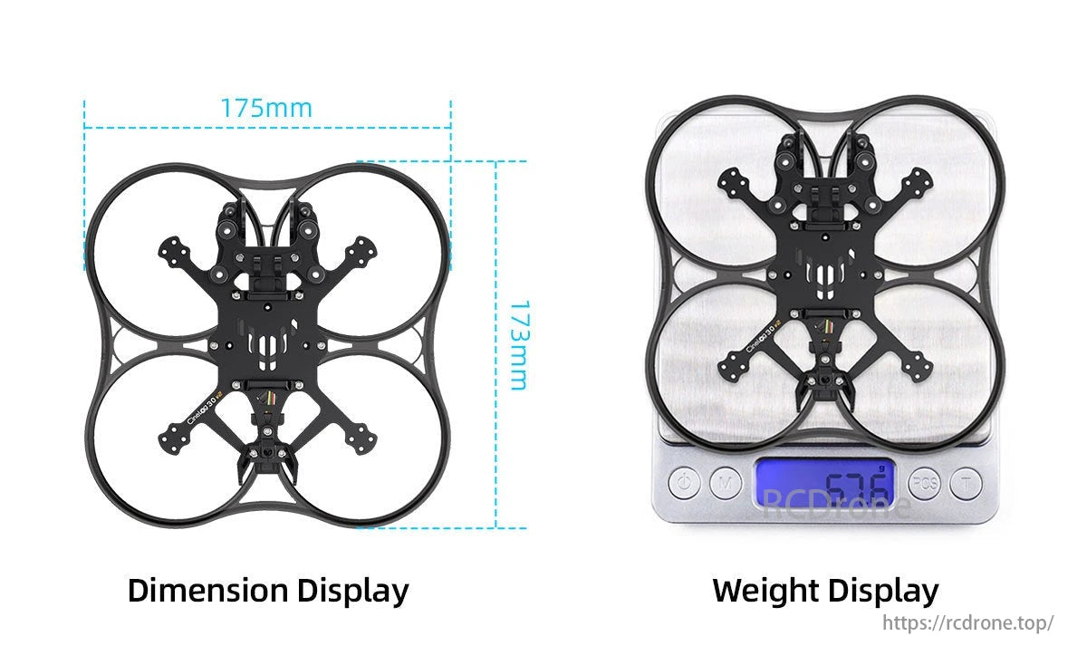 Geprc CL30 FPV Drone, The GEP-CL30 V2 O3 frame has an updated design with an all-in-one protective frame and built-in LED strip for night flying.