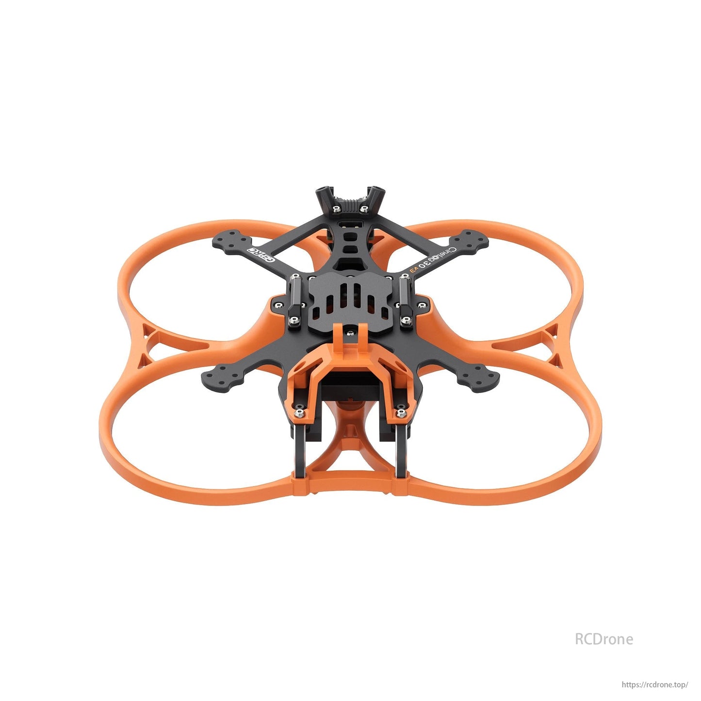 GEPRC GEP-CL30 V3 drone frame features orange arms, black center, and compact design for FPV racing.