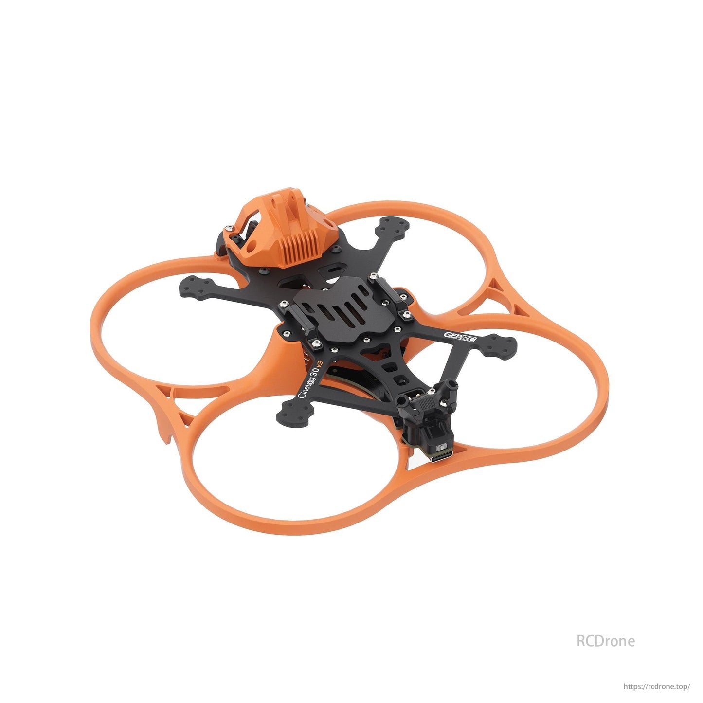 GEPRC GEP-CL30 V3 drone frame with orange cage and black components.