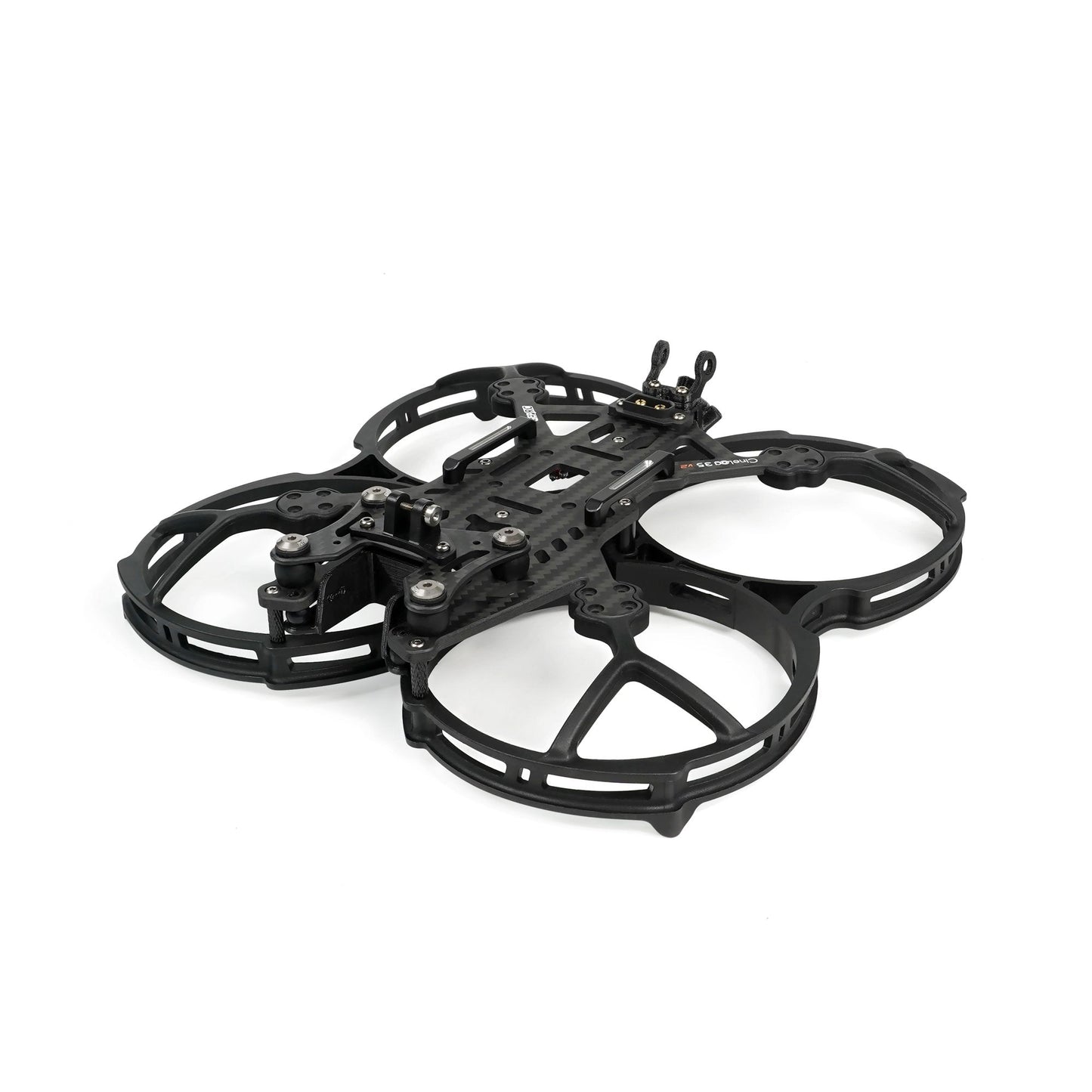 GEPRC GEP-CL35 V2 FPV Frame, GEPRC CineLog35 V2 3.5-inch FPV drone frame with carbon fiber center plate and four circular prop guards