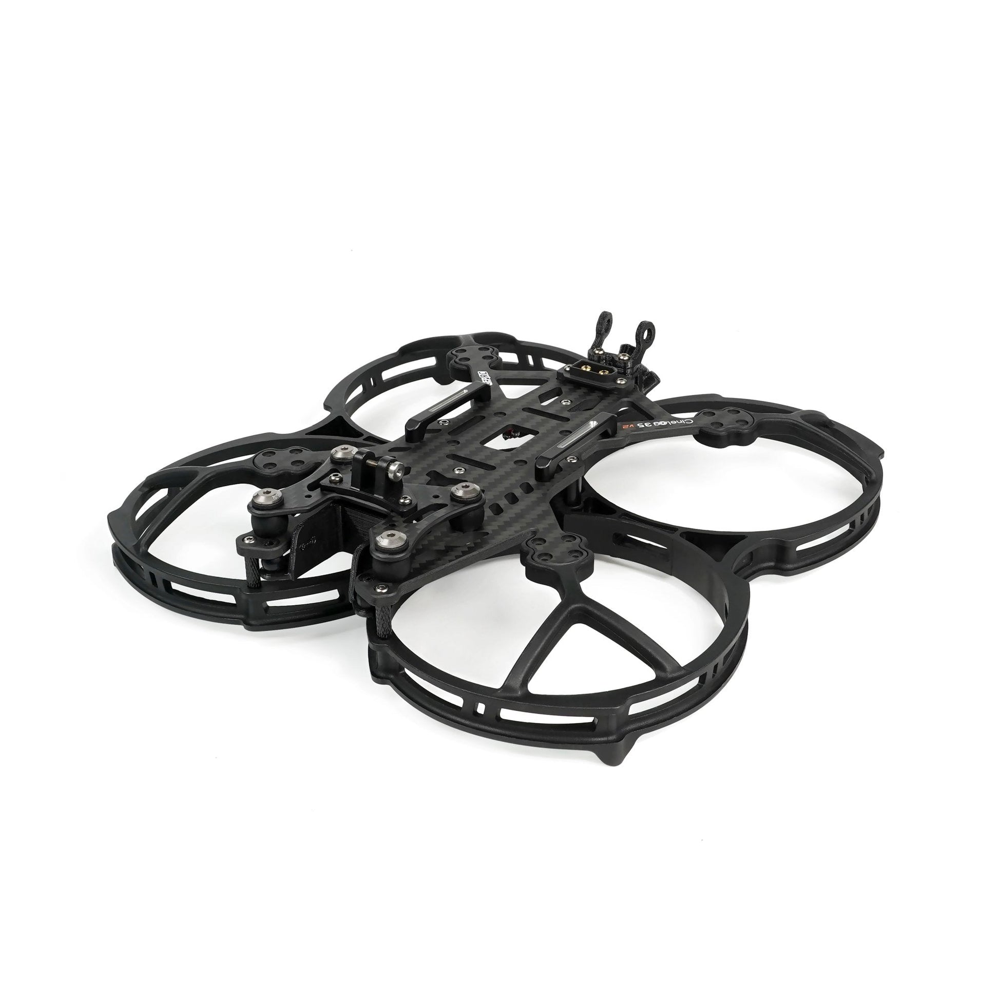 GEPRC GEP-CL35 V2 FPV Frame, GEPRC CineLog35 V2 3.5-inch FPV drone frame with carbon fiber center plate and four circular prop guards