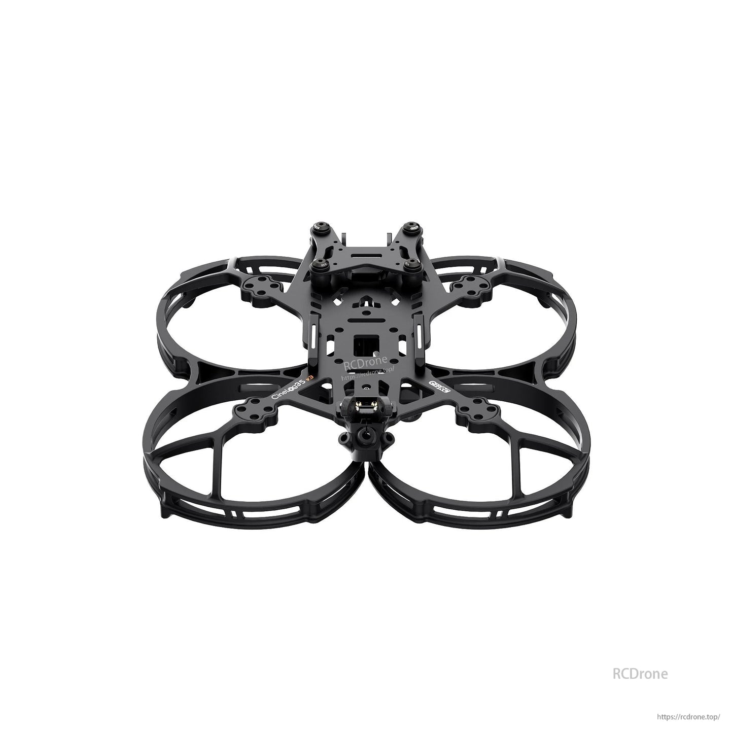 GEPRC GEP-CL35 V3 FPV Frame, GEPRC GEP-CL35 V3 FPV cinewhoop frame with four ducted prop guards, black carbon plates, and front camera mount