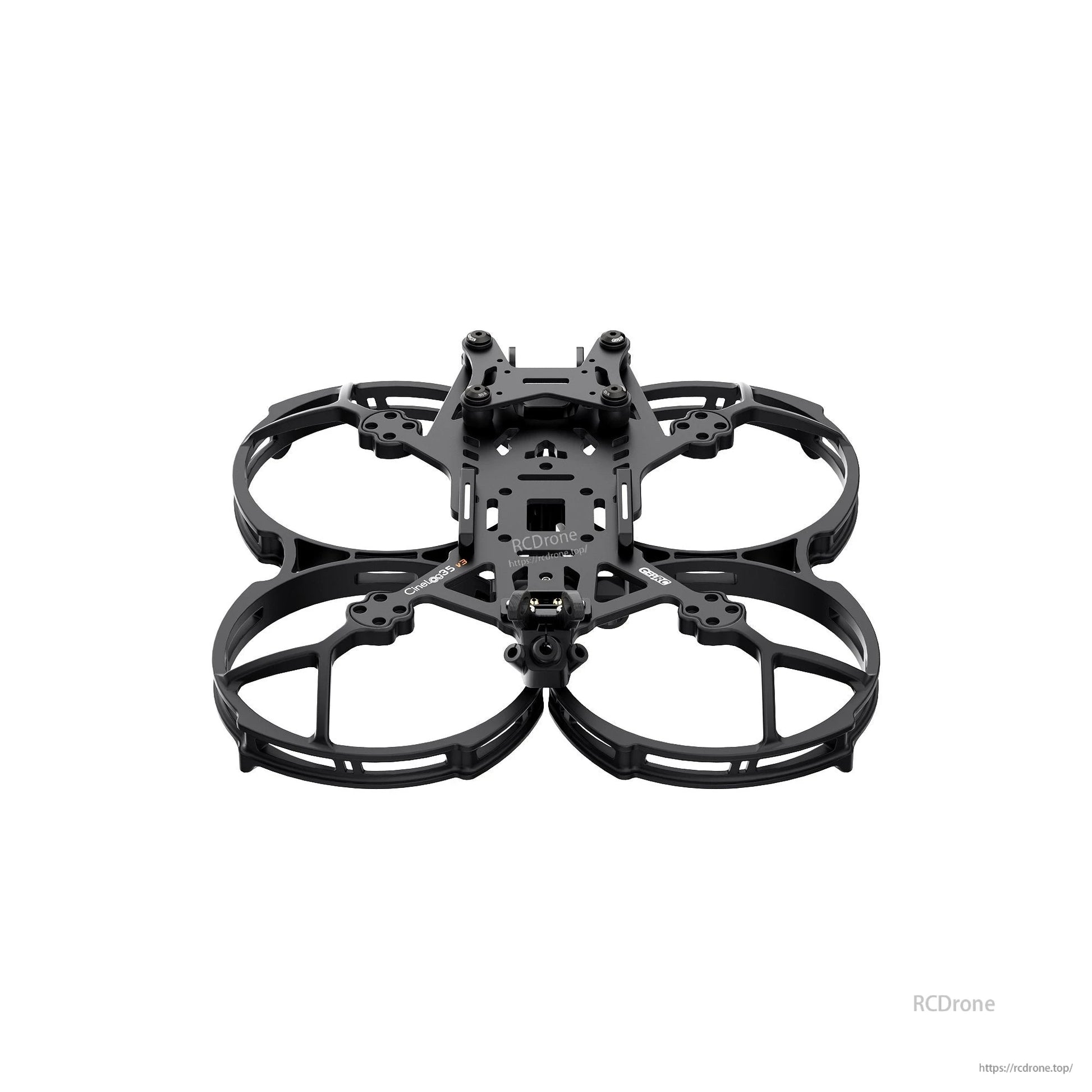GEPRC GEP-CL35 V3 FPV Frame, GEPRC GEP-CL35 V3 FPV cinewhoop frame with four ducted prop guards, black carbon plates, and front camera mount