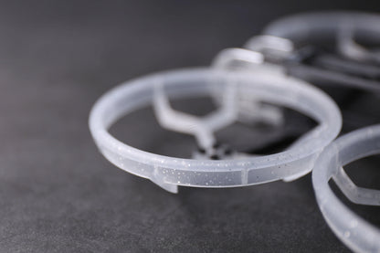 GEPRC GEP-CQ 3-Inch FPV Frame, Close-up of a translucent circular duct-style prop guard ring for the GEPRC GEP-CQ FPV frame