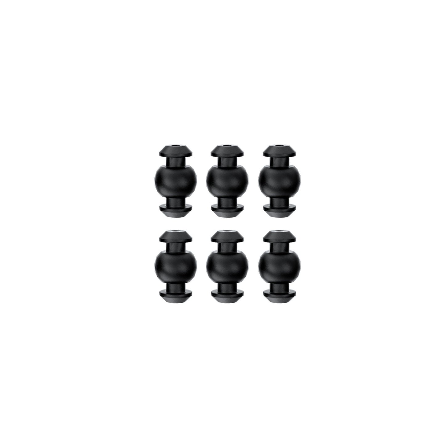 Six black GEPRC silicone camera damping balls for gimbal anti-vibration mounting, arranged in two rows