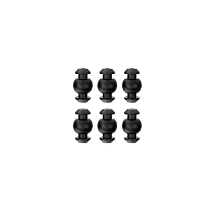 Six black GEPRC silicone camera damping balls for gimbal anti-vibration mounting, arranged in two rows