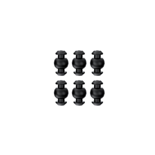 Six black GEPRC silicone camera damping balls for gimbal anti-vibration mounting, arranged in two rows
