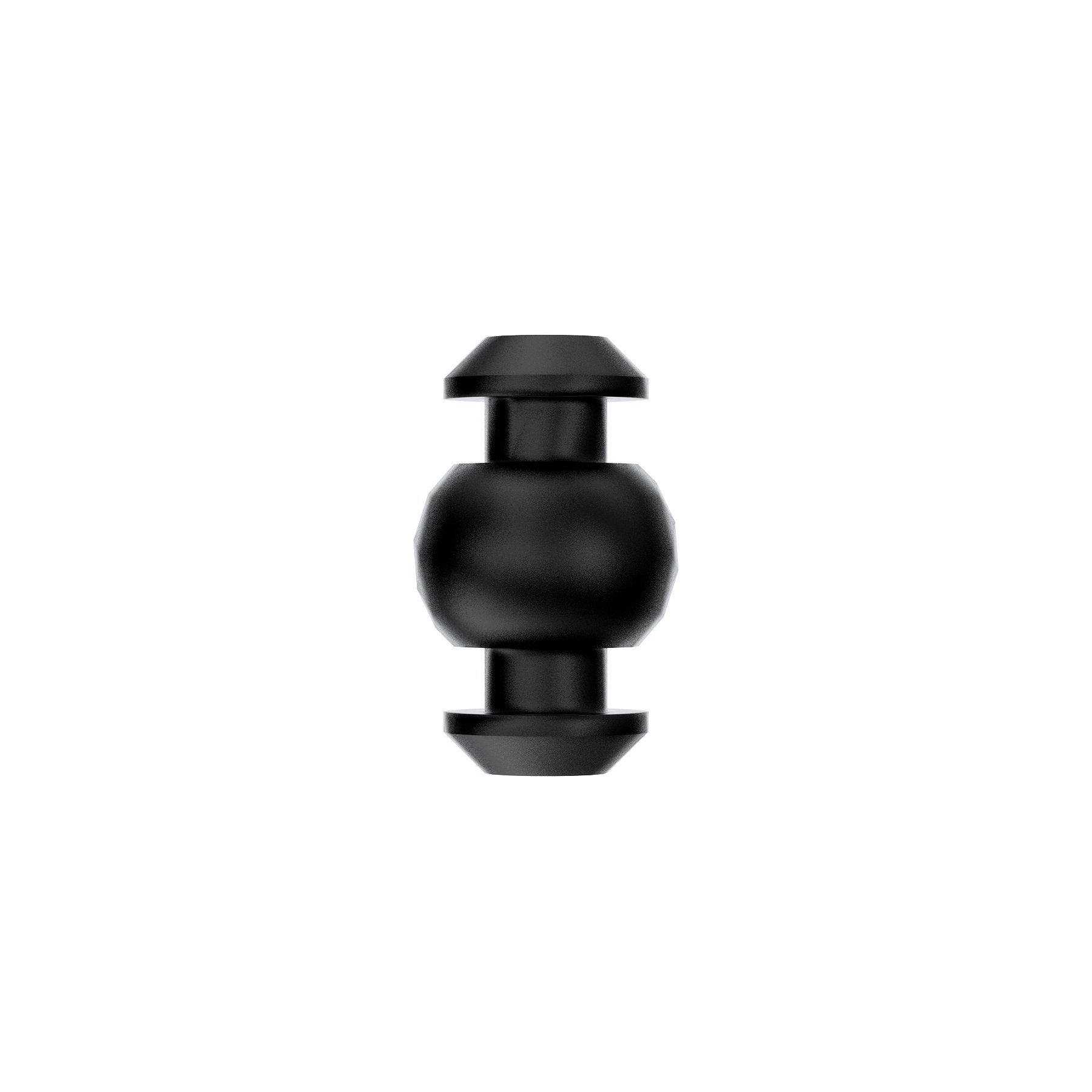 Black silicone camera damping ball anti-vibration mount with double-flanged ends for gimbal isolation